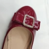 Wholesale of women's red water diamond bow buckle leather shoes and flat shoes for export Specification image
